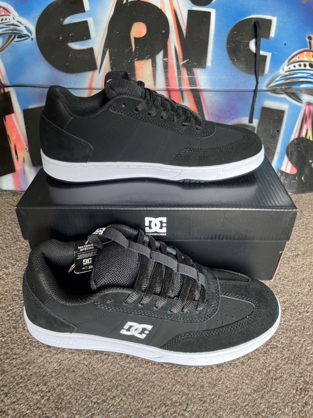 DC Astrix Men’s Black Skate Sneakers with White Sole